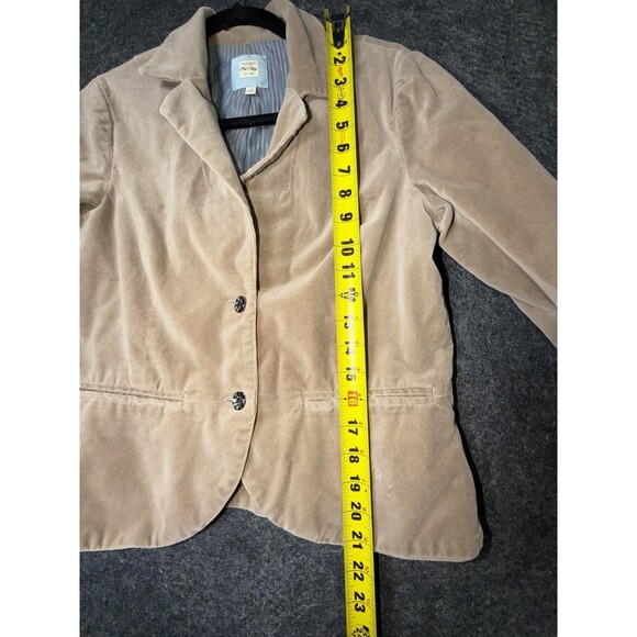 Old Navy Tan Velvet Blazer Jacket Lace Cuff Vintage Victorian Style Women's Sz M - Picture 7 of 12